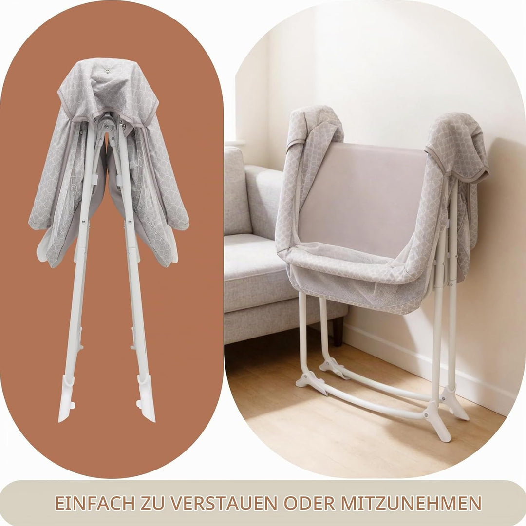 Tragbares Babybett mit Insektennetz, Reisebett, Babywiege, Faltbare Babywiege von Neugeborenen bis 6