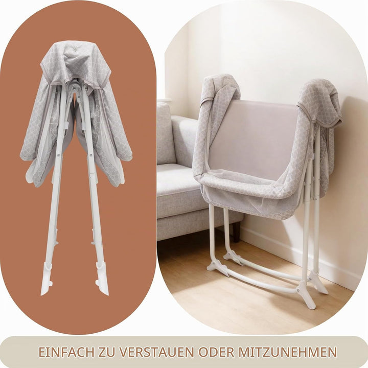 Tragbares Babybett mit Insektennetz, Reisebett, Babywiege, Faltbare Babywiege von Neugeborenen bis 6
