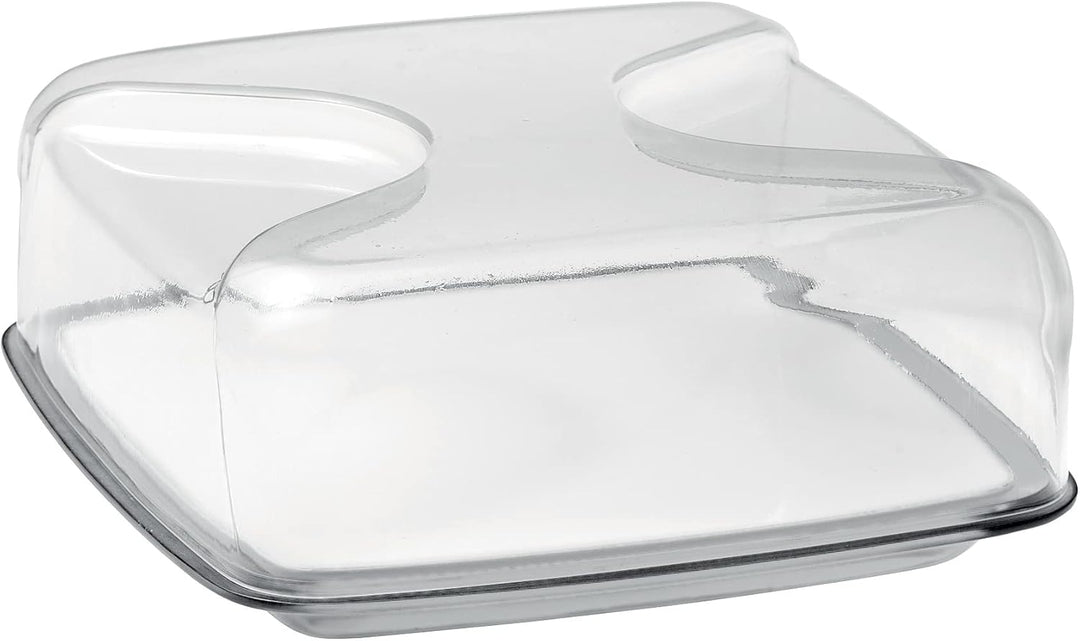 Guzzini - Gocce, Quadratische Käseglocke - Himmelgrau, 25,5 x 25,5 x h11,5 cm - 27000092 25,5 x 25,5