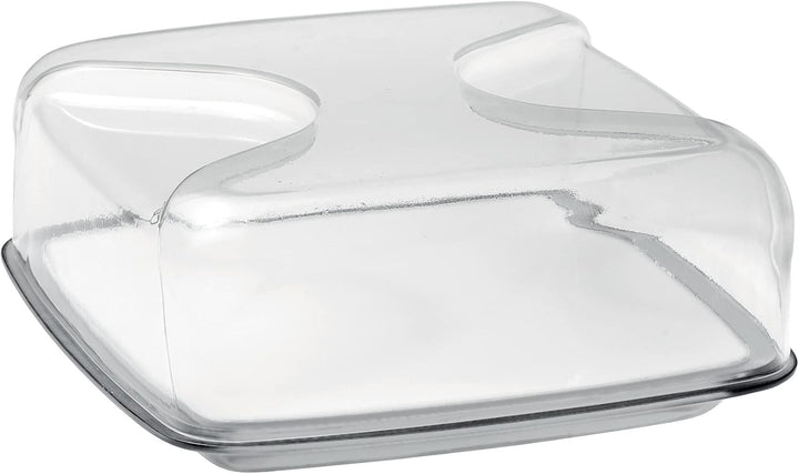Guzzini - Gocce, Quadratische Käseglocke - Himmelgrau, 25,5 x 25,5 x h11,5 cm - 27000092 25,5 x 25,5