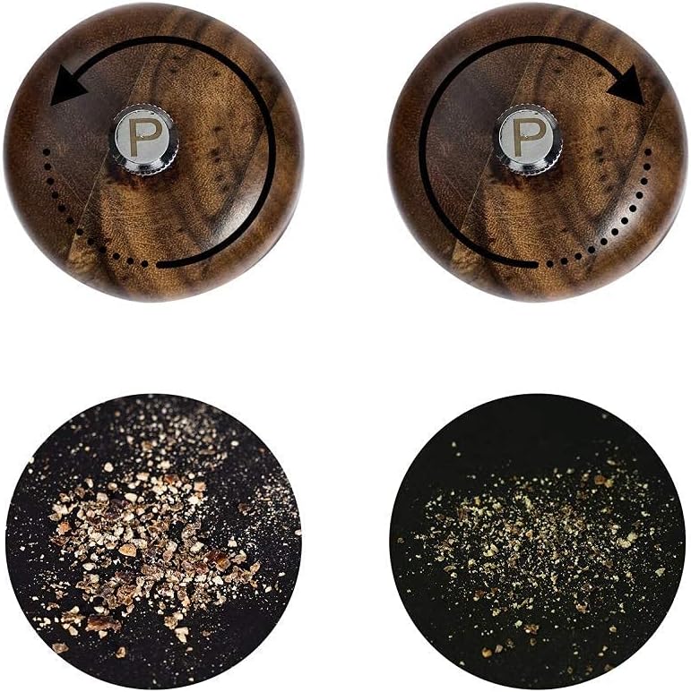 Salz- und Pfeffermühle Set, Gewürzmühlen 2er-Set, Salz und Pfeffer Mühle aus Akazienholz mit Keramik