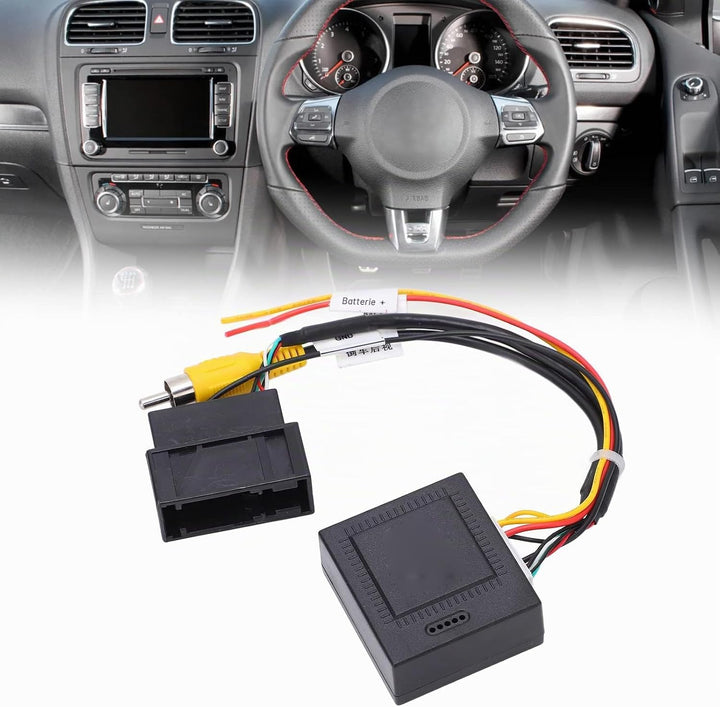 Qiilu Rückfahrkamera Nummernschild 12V 5W RGB zu AV Konverter Decoder Box Adapter Backup Kamera Teil