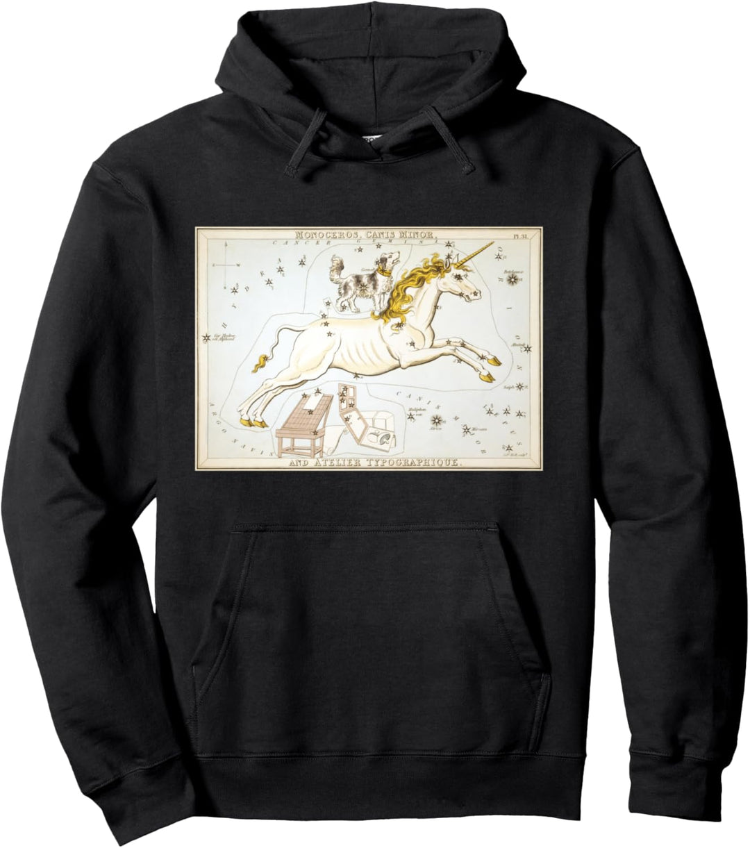 Pferd und Hund Sternbild Vintage Illustration Pullover Hoodie