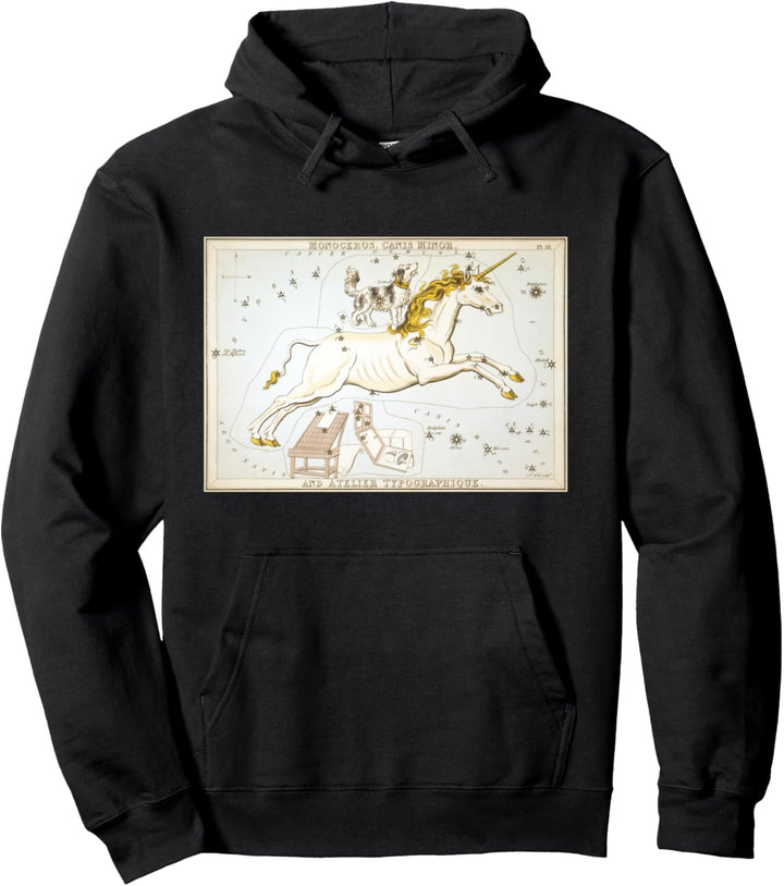 Pferd und Hund Sternbild Vintage Illustration Pullover Hoodie