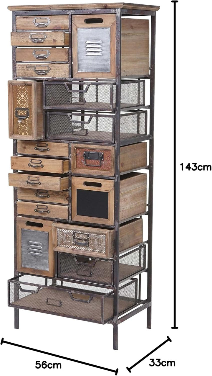 Mendler Apotheker-Schrank HWC-A43, Tanne Holz massiv Vintage, 143x56x33cm | Kommode, Shabby-Look