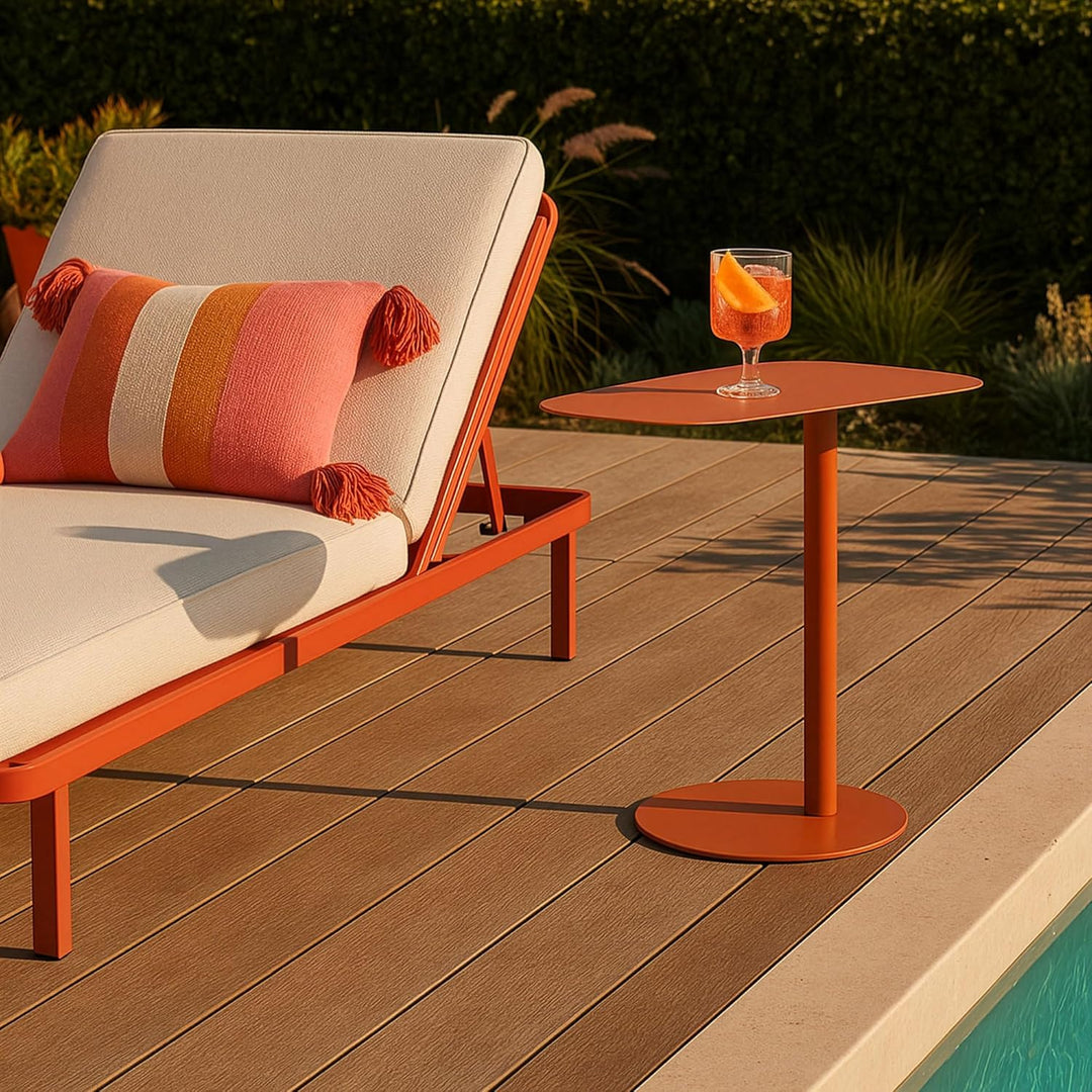 [en.casa] Beistelltisch Nastätten Gartentisch Couchtisch mit Metallgestell Sofatisch modernes Design