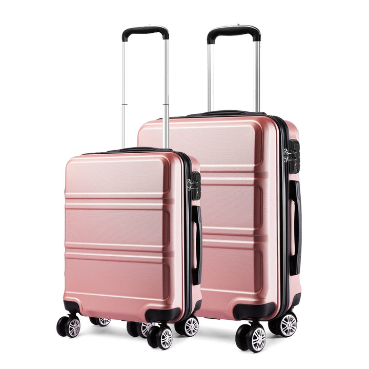 KONO Kofferset 2 Teilig Trolleys Gepäcksets, 55cm Handgepäck Koffer und 65cm Mittelgross, Leicht Har