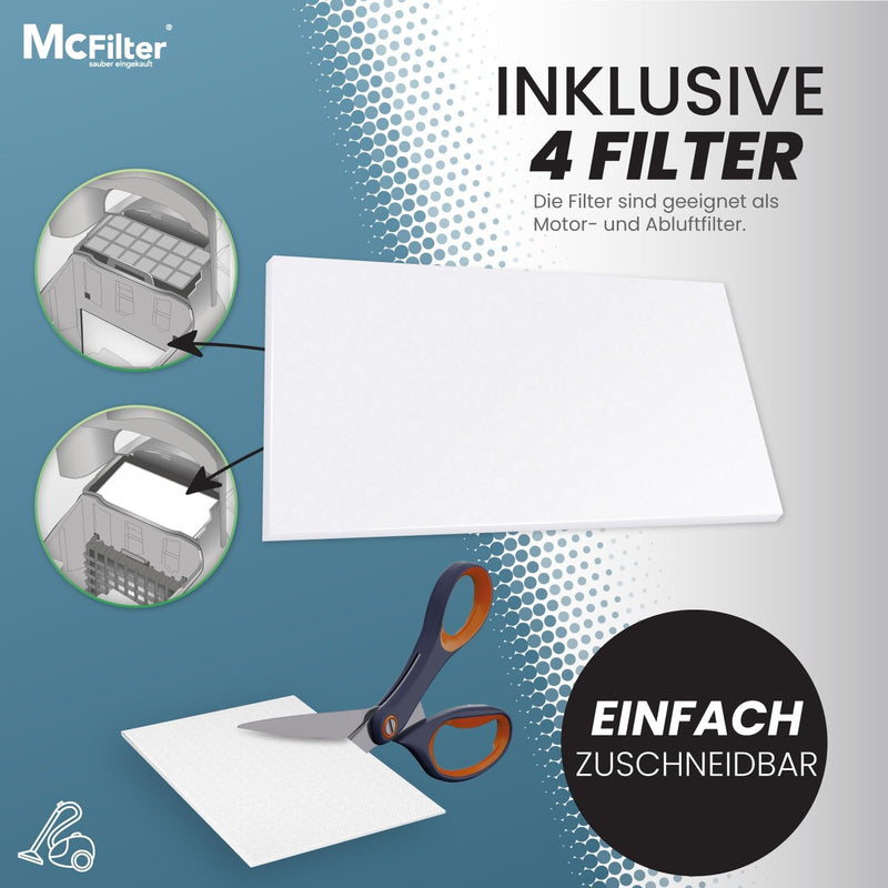 McFilter | 20 Staubsaugerbeutel passend für Siemens Baureihe VS06 synchropower und Baureihe VS08 Sta