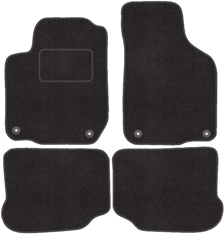 Fussmatten mit Clips 4er Set für VW New Beetle 1997-2010 Velours Automatten Vorne, Hinten + Clips, V