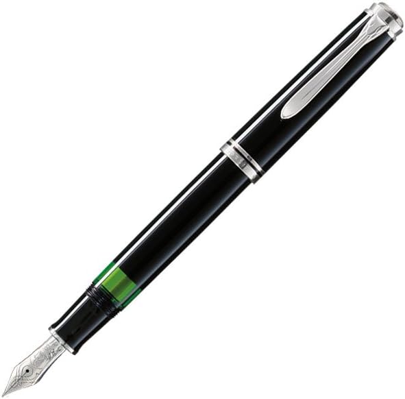 Pelikan Füllhalter Souverän 805, Schwarz, Feder M (mittel), hochwertiger Kolbenfüller im Geschenk-Et