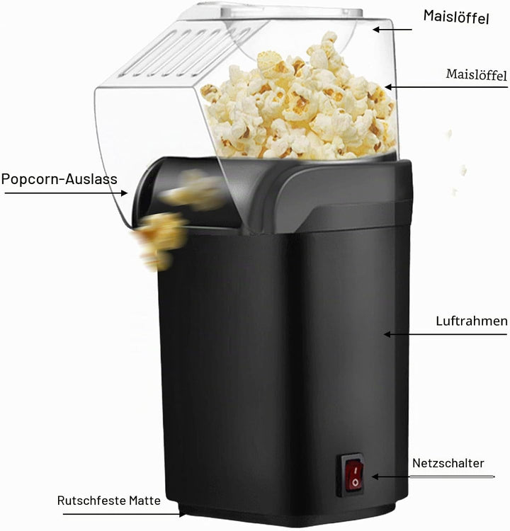 Popcornmaschine: 1200W HeissLuft Popcornmaschine, Selbstgemachte Popcorn Maker, Gesund&amp; Ölfrei, 2 Mi