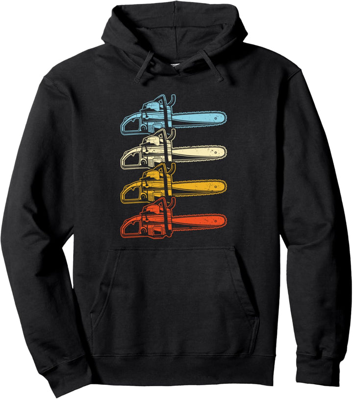 Kettensägen Retro Holzernte Pullover Hoodie