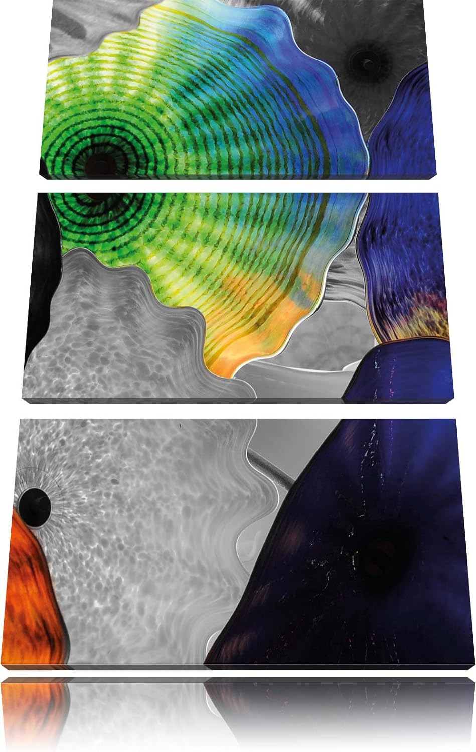 Pixxprint beeindruckender Quallen Schwarm als Leinwandbild/Grösse: 3 Teilig (120x80) cm/Wandbild/Kun
