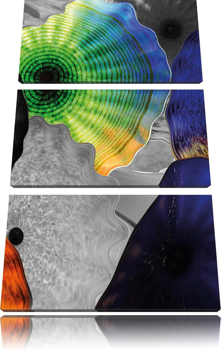 Pixxprint beeindruckender Quallen Schwarm als Leinwandbild/Grösse: 3 Teilig (120x80) cm/Wandbild/Kun