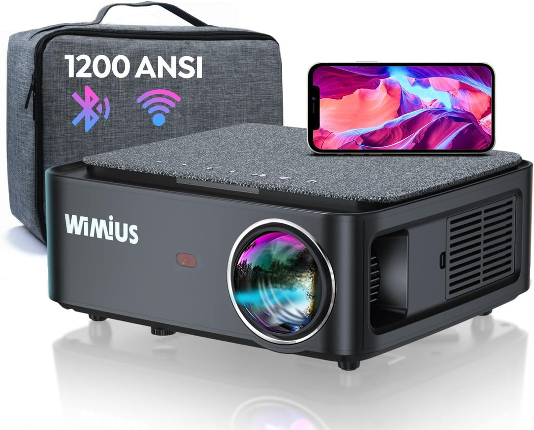 Beamer, Full HD 1080P 9500 Lumen Beamer 5G WiFi Bluetooth Beamer Unterstützung 4K Video, LED Heimkin