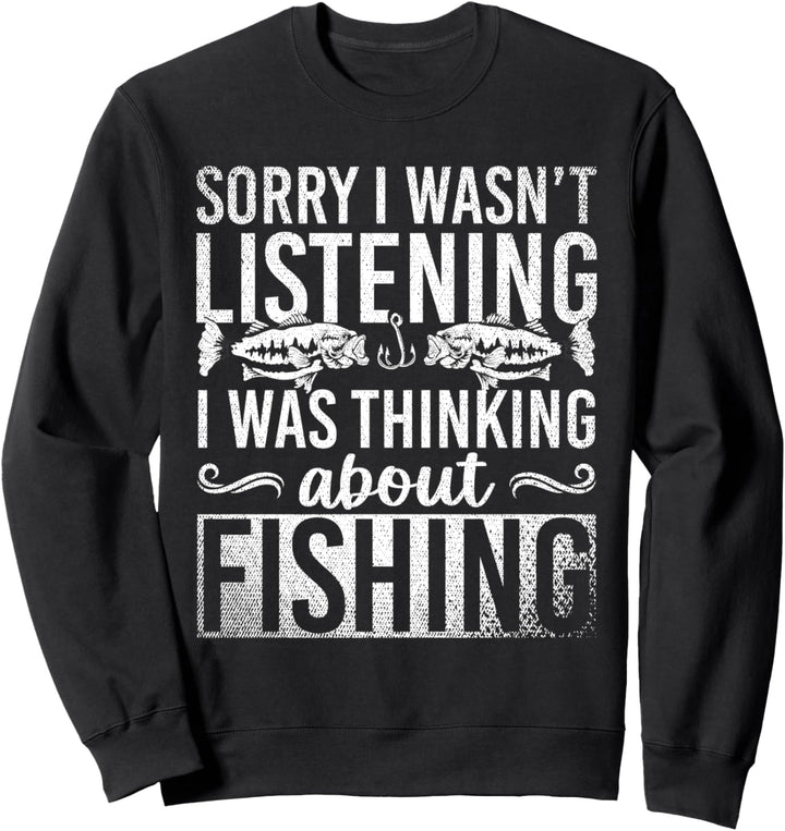 Ich habe ans Angeln gedacht Hobby Angler Lustiges Fischer Sweatshirt