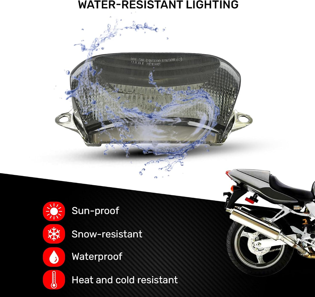 avdb-moto LED-Bremslicht mit integriertem Blinker kompatibel mit Honda VTR 1000 1997/2005 (Klar), Kl