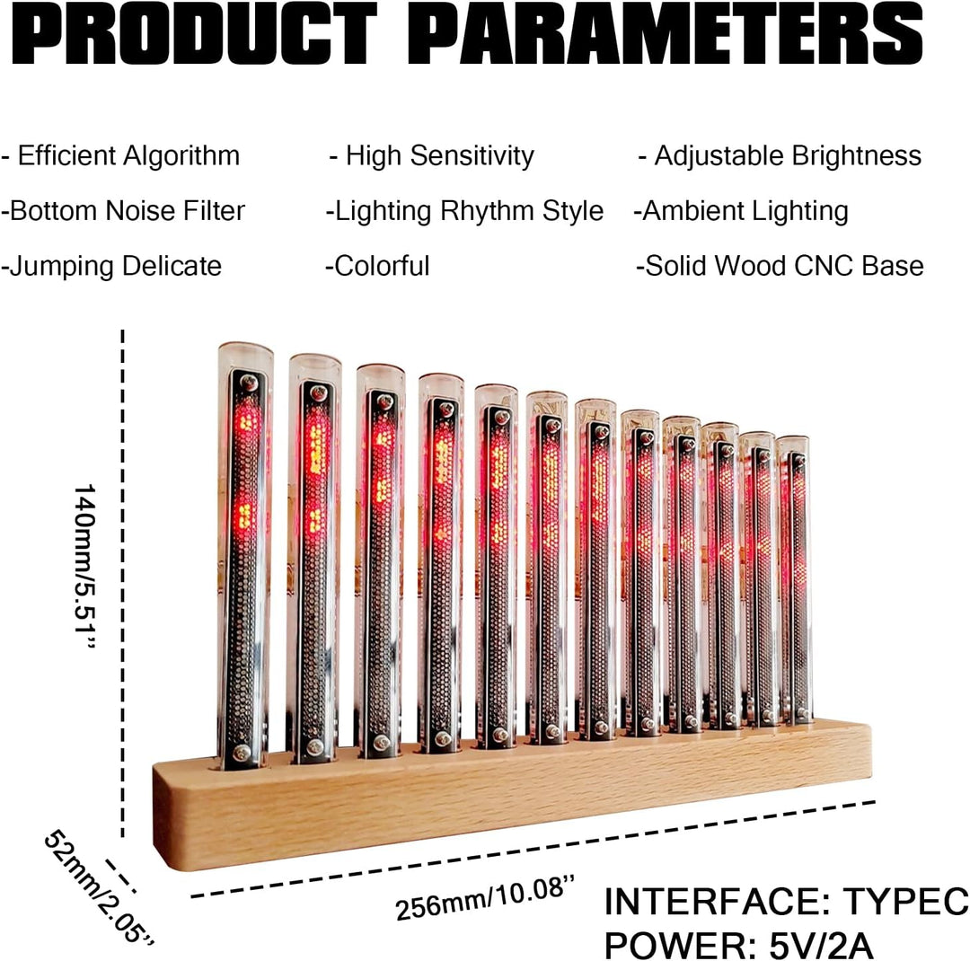 LED Nixie Uhr, Nixie Röhrenuhr Tube Clock, Musik Rhythmus Licht, Verschiedene Rhythmusstile, Einstel