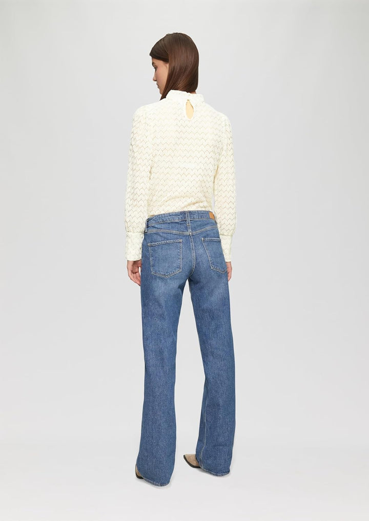 QS Damen 2158339 Langarmshirt mit Strukturmuster XL 0510, XL 0510
