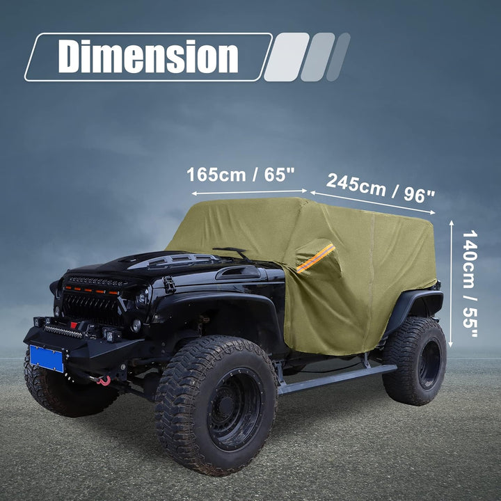 X AUTOHAUX Autoabdeckung SUV Autoplane Outdoor Vollgarage Wasserdicht Auto Abdeckplane für Jeep Wran