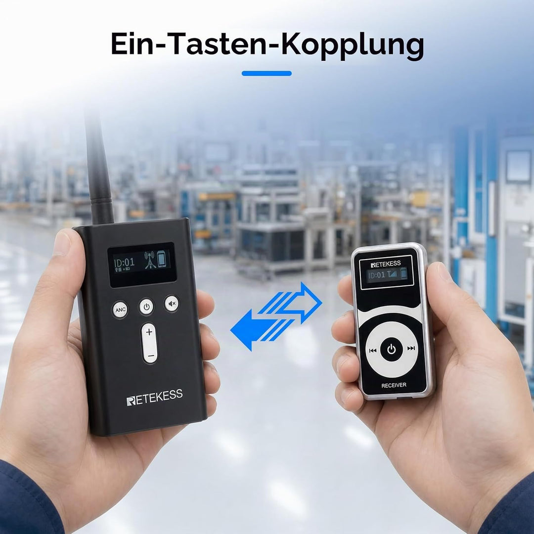 Retekess T130P (T130 3rd) Audio Tour Guide System, Tour Guide Headsets, Abgestufte Geräuschreduzieru
