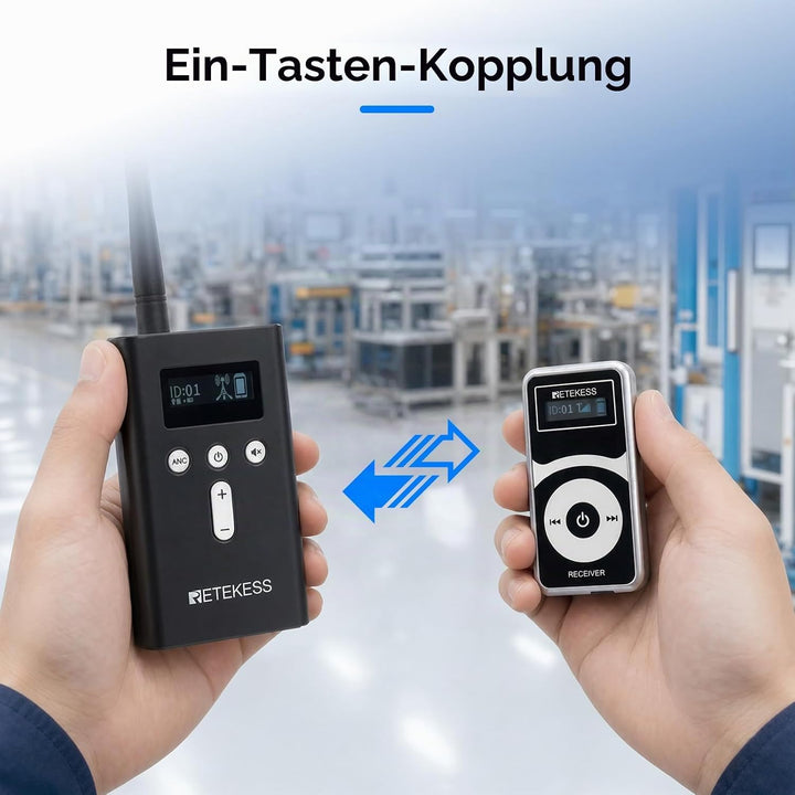 Retekess T130P (T130 3rd) Audio Tour Guide System, Tour Guide Headsets, Abgestufte Geräuschreduzieru