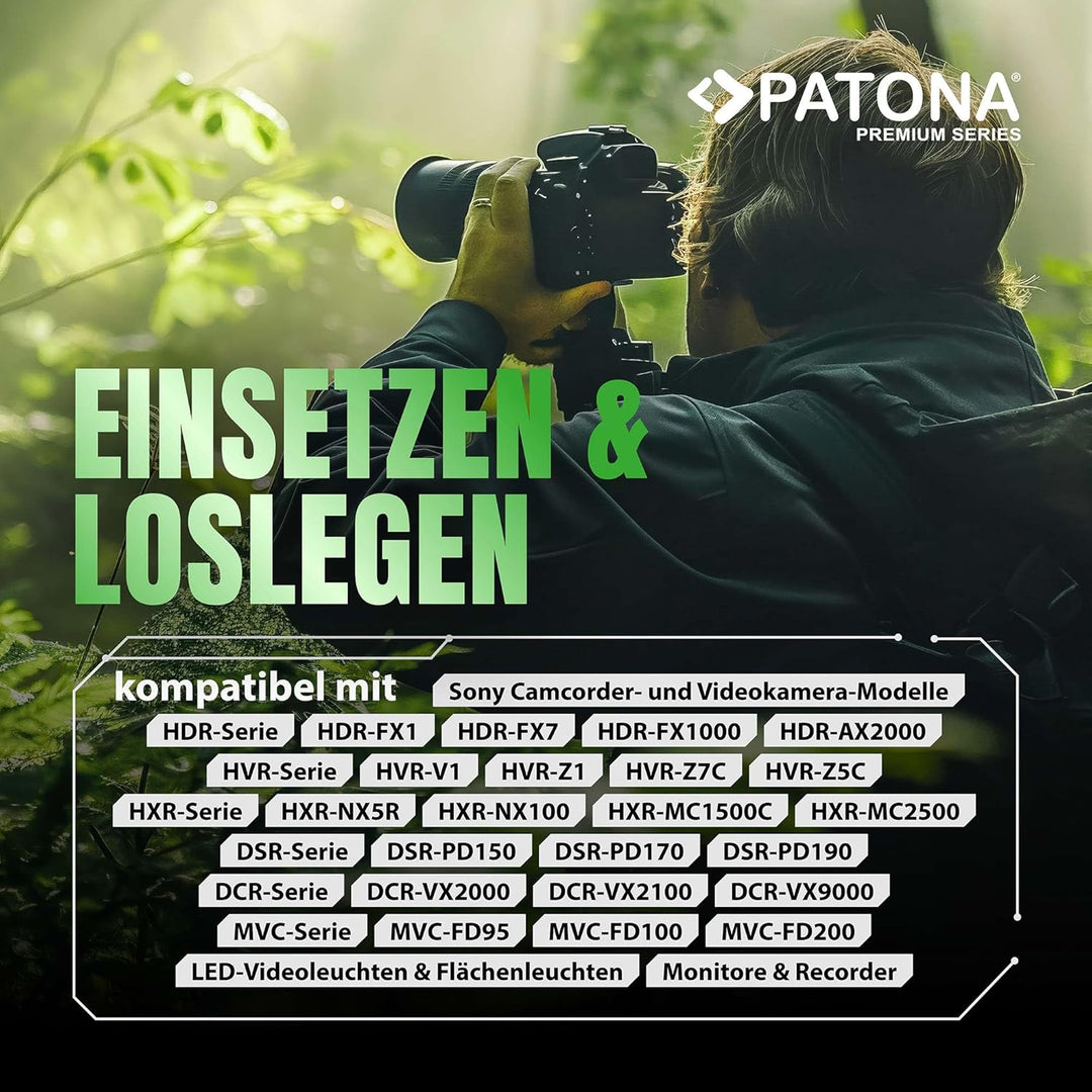 PATONA 2X Premium Akku NP-F970 Kompatibel mit Sony CCD-TR CCD-TRV DCR-TR DCS-CD MVC-FD Series