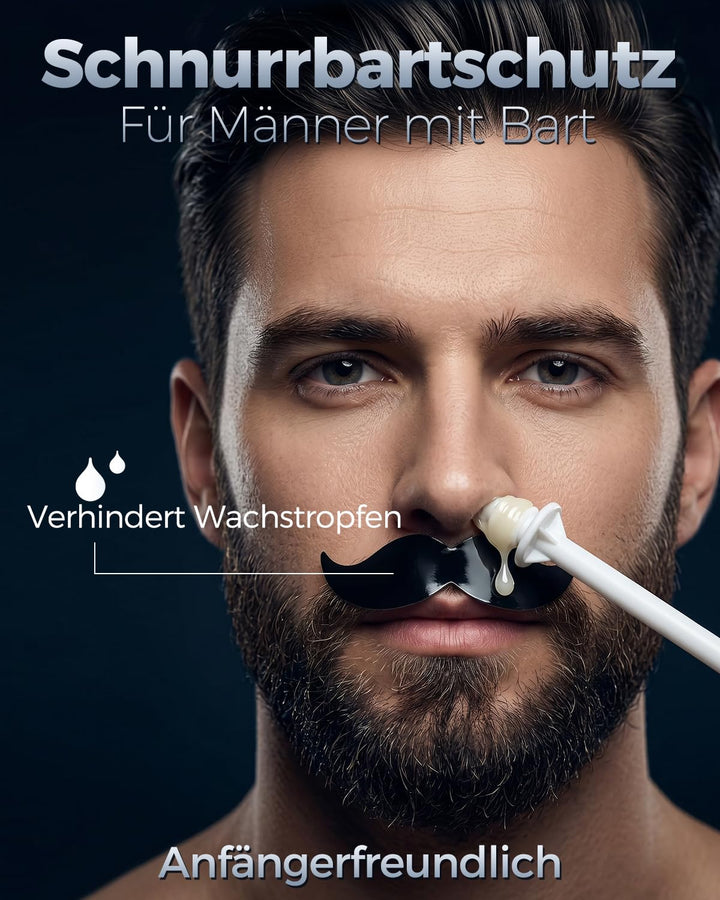 Aokitec Nasenhaarentferner Wachs Set für Herren mit USB-Schnellwärmung - Haarentfernungs Waxing Kit