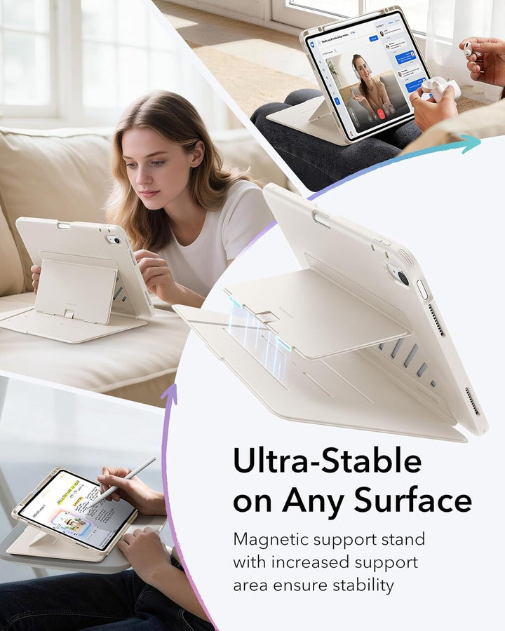 ESR Hülle für iPad Air 13 Zoll (2026/2025/2024) M4/M3/M2, Vertikale Stand, Mehrere Standwinkel, Ultr