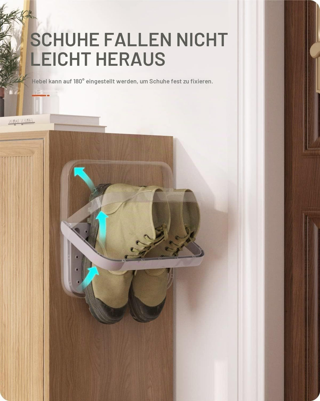 Baffect Schuhhalter faltbar Wand montiert 4 Stücke, Schuhregal Klappschuhregal Hängeregal für Schuhe