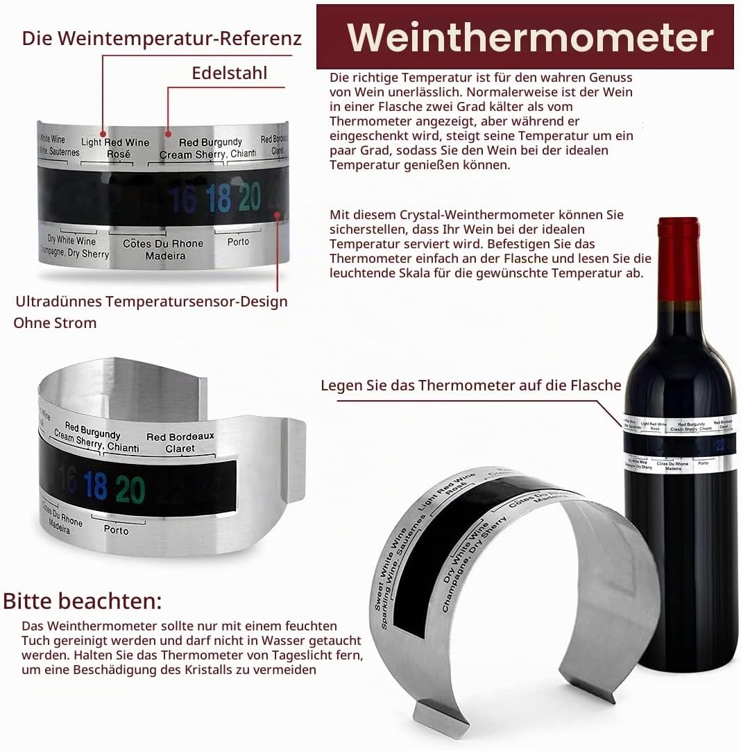 ZBPASL Korkenzieher Set in Holzkiste Geschenk,Luxus Weinöffner,Wein Sommelier Sets mit Flaschenöffne