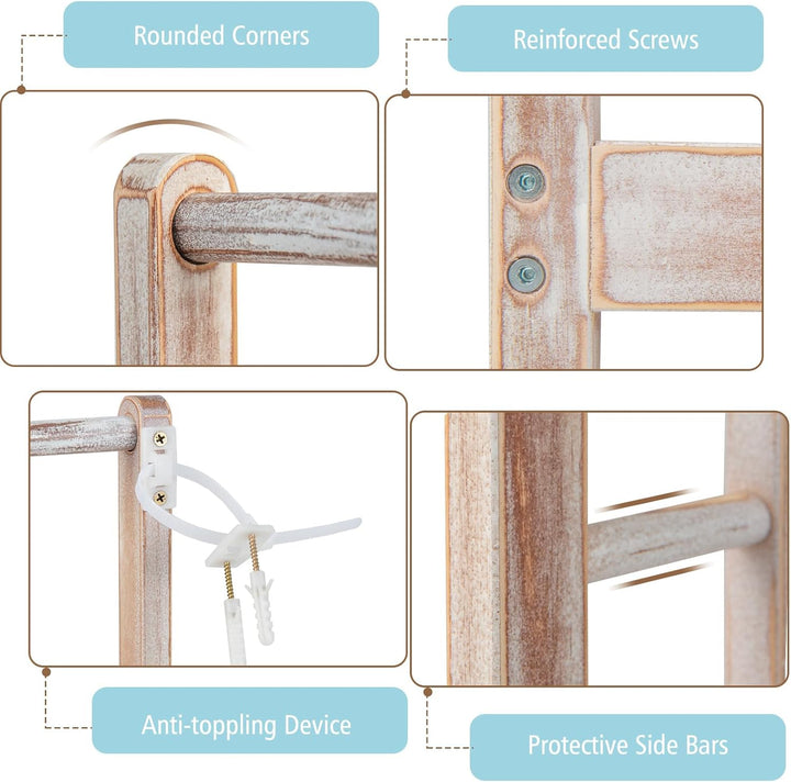 LIFEZEAL Handtuchständer Stehend, Duschtuchhalter Handtuchhalter Holz, Badetuchhalter Freistehend mi