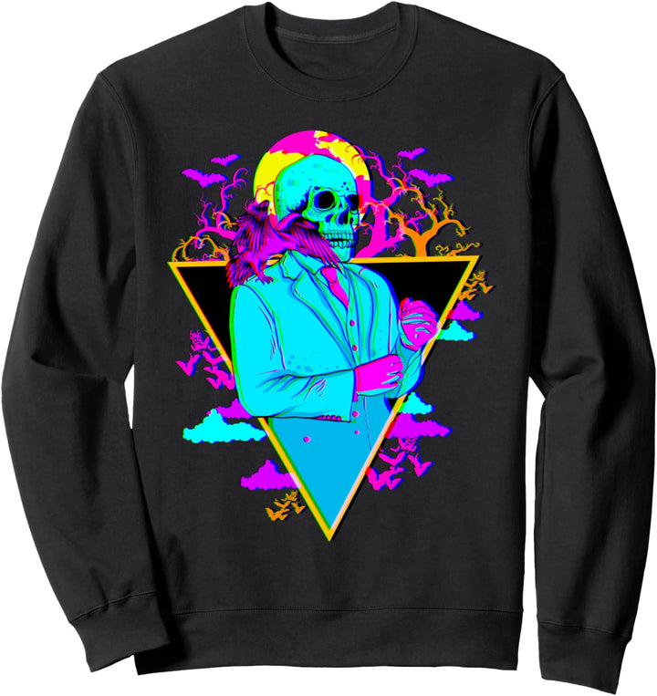 Ästhetisches japanisches Otaku Halloween Vaporwave Skelett Sweatshirt