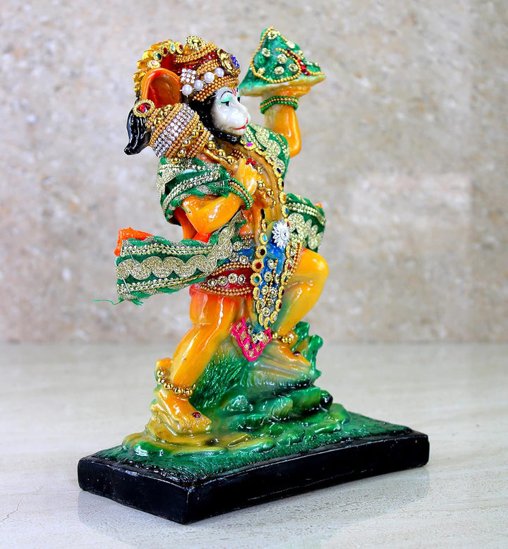 eSplanade Resin Hanuman Anjaneya Pavan Putra Murti Moorti Idol Statue Sculpture (8.5 x 6.5 Inches),