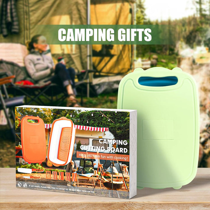 HI NINGER Camping schneidebrett，9 in 1Faltbares Schneidebrett,Multifunktions-Schneidebrett mit 5 Gem