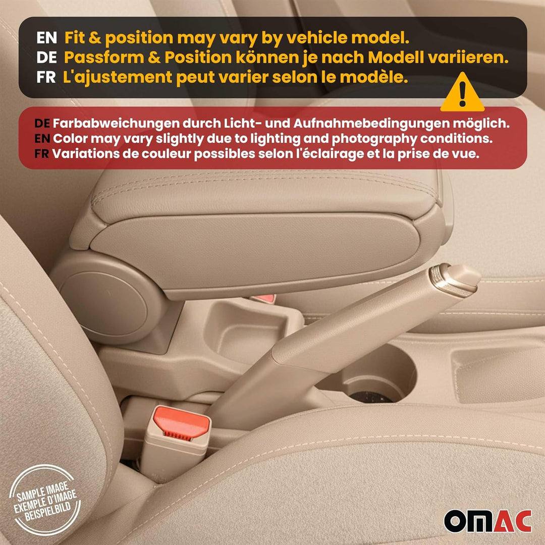 OMAC Mittelarmlehne Armlehne Mittelkonsole für VW Golf 5 2003-2009 PU-Leder ABS Beige Golf 5 2003-20