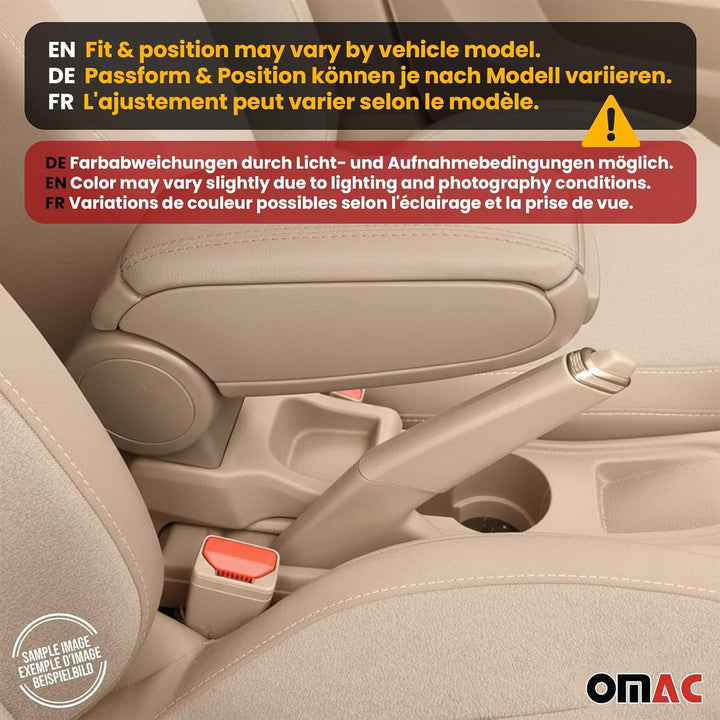 OMAC Mittelarmlehne Armlehne Mittelkonsole für VW Golf 5 2003-2009 PU-Leder ABS Beige Golf 5 2003-20