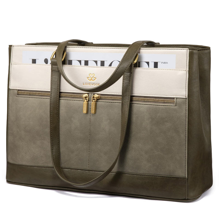 LOVEVOOK Handtasche Damen Gross, 15,6 Zoll Laptoptasche Elegant Arbeitstasche Aktentasche, Leicht Sh