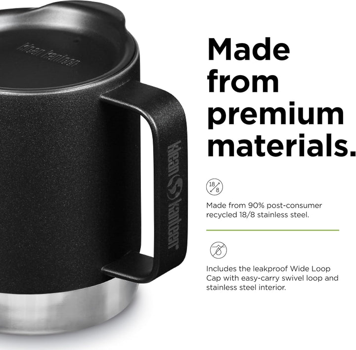 Klean Kanteen Isolierter Campingbecher, 340 ml, Schwarz