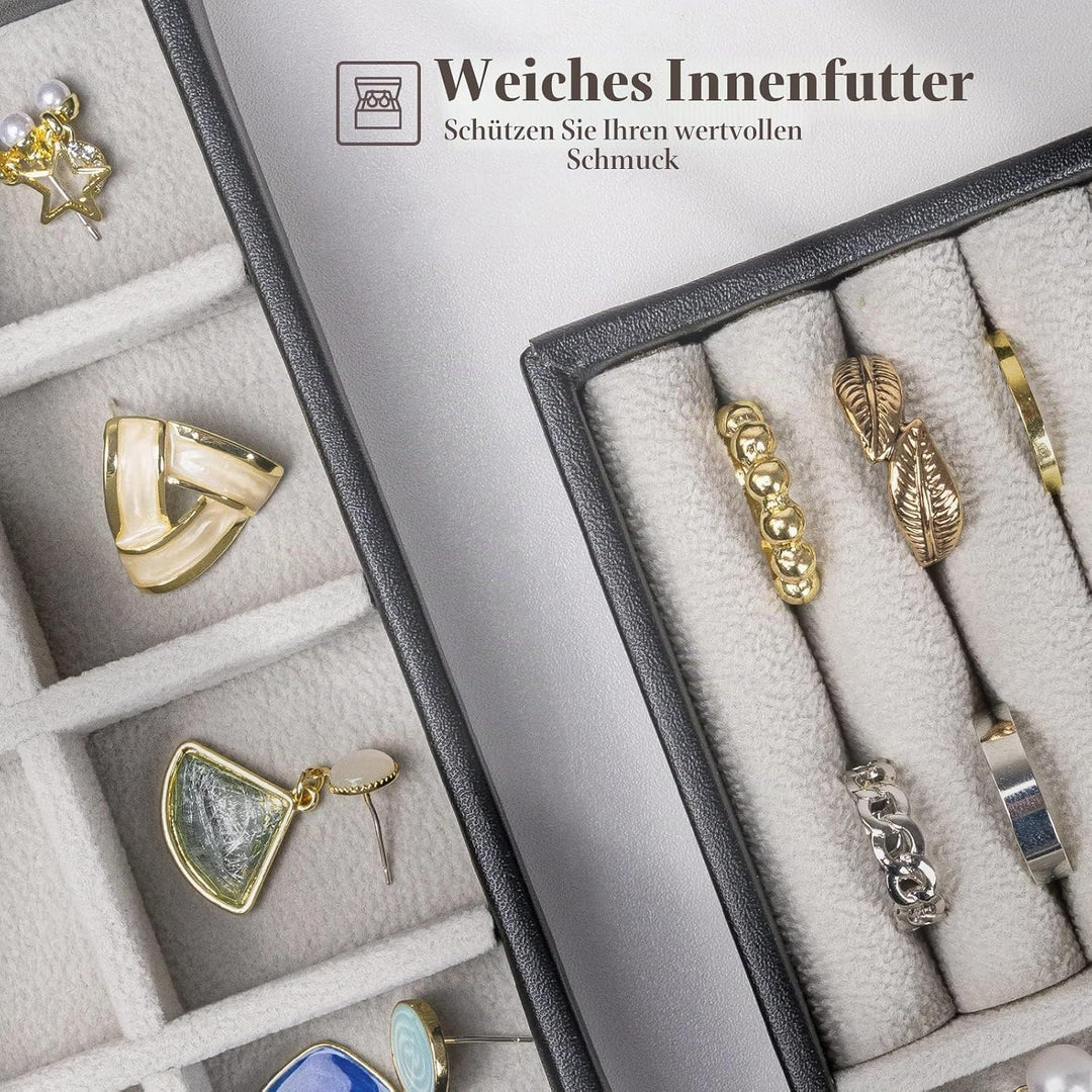 ProCase Schmucktablett Organizer mit 4 Schmuckschalen, Stapelbar Schmuck Schublade Organizer, Schmuc