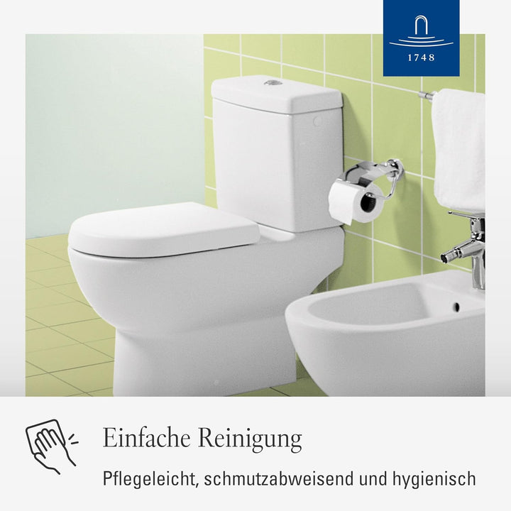Villeroy & Boch Subway WC-Sitz, Toilettendeckel mit Absenkautomatik, abnehmbarer Toilettensitz aus b