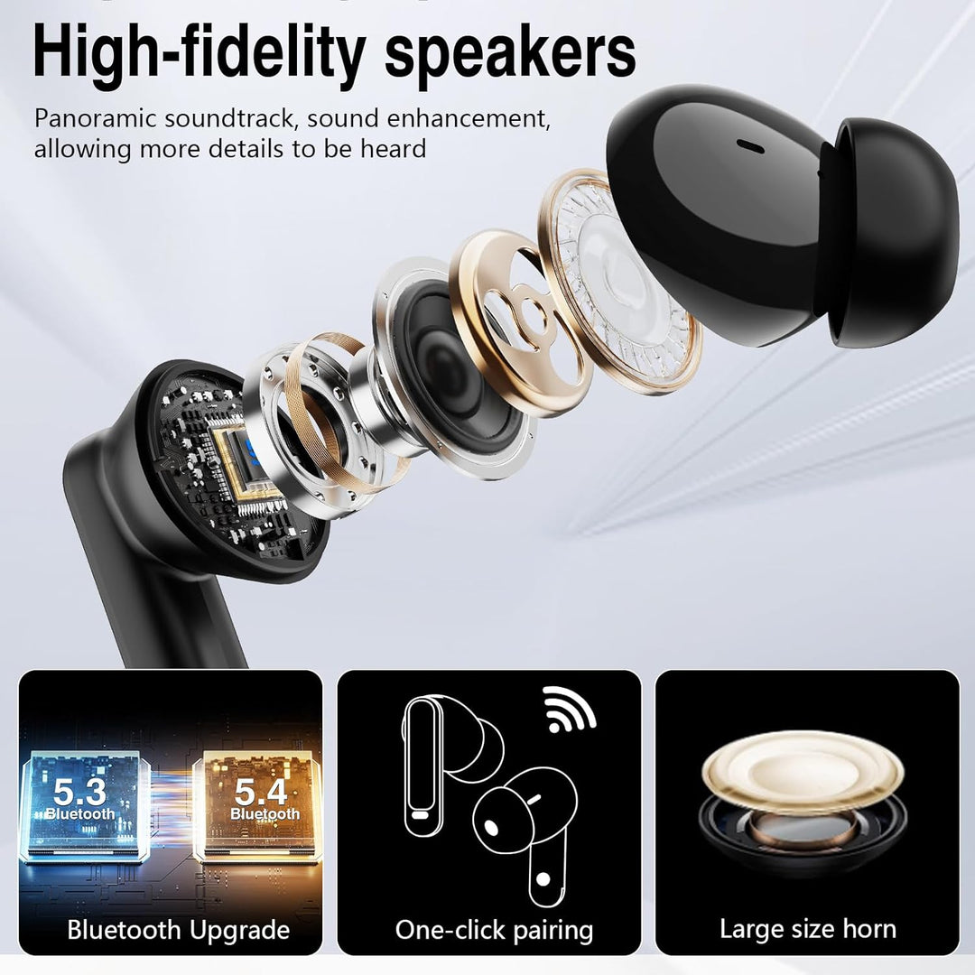 Touchscreen Bluetooth Kopfhörer, 2026 In Ear Kopfhörer Kabellos Bluetooth 5.4 mit ANC+ENC Noise Canc