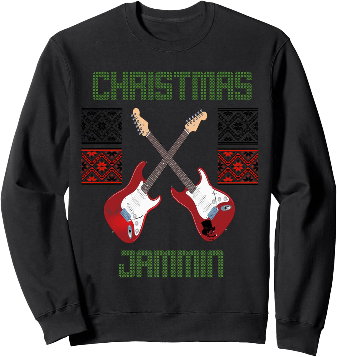 Gitarrist Musiker Musikalisches Geschenk Weihnachtsmetall Sweatshirt