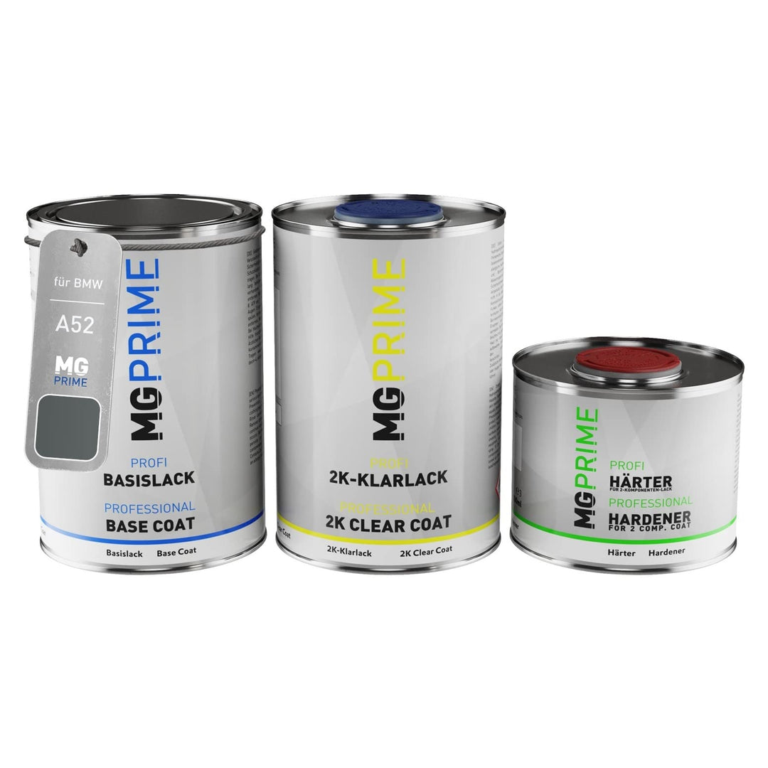 MG PRIME Autolack Dose Set für BMW A52 Spacegrau Metallic/Space Grey Metallic Basislack 2K Klarlack