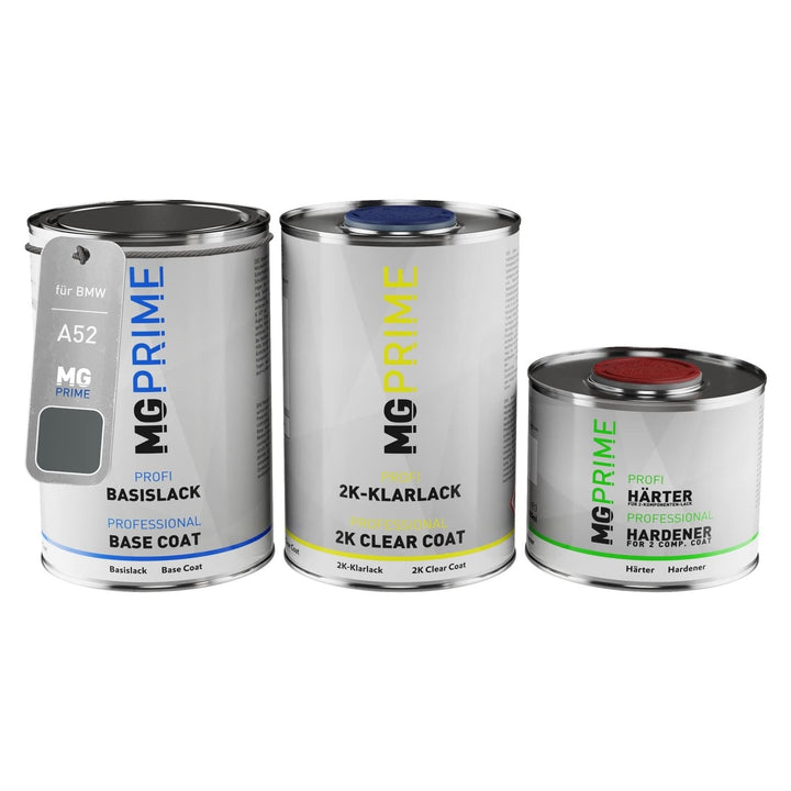 MG PRIME Autolack Dose Set für BMW A52 Spacegrau Metallic/Space Grey Metallic Basislack 2K Klarlack