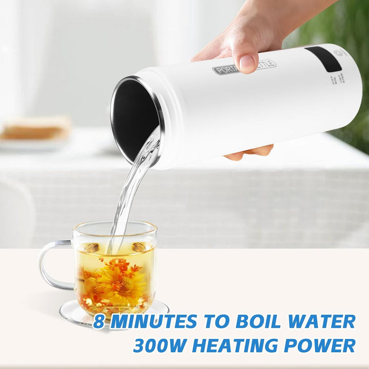 Reisewasserkocher Klein, 500 ML Mini Reisewasserkocher, Kleiner Tragbarer Elektrischer Wasserkocher