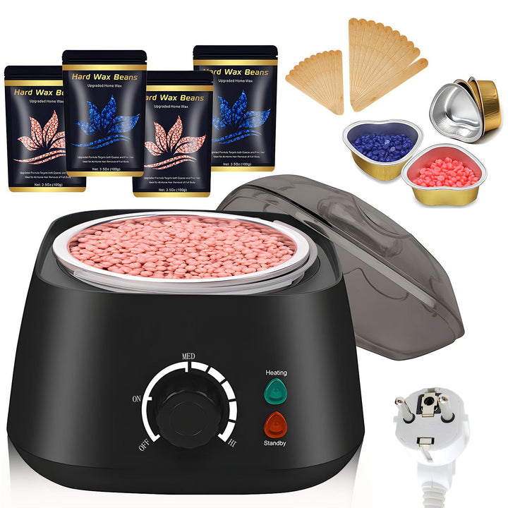 Wachswärmer Wachs Haarentfernung,Waxing Wachswärmer set,wachswärmer gerät,mit 400g Waxing Perlen,5 P