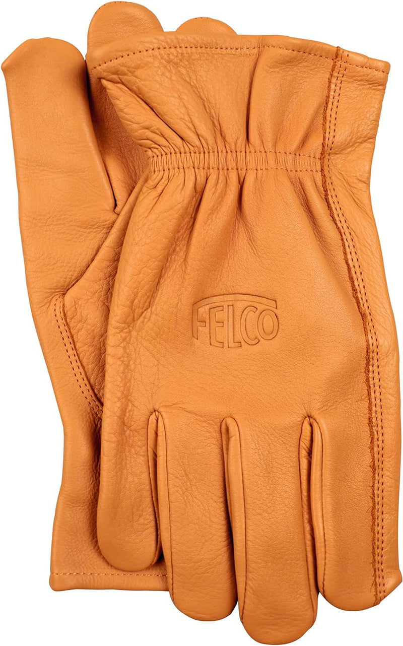 FELCO Handschuhe aus Echtleder (Grösse S, durchstossfestes Rindsleder, Gartenhandschuhe für schwere