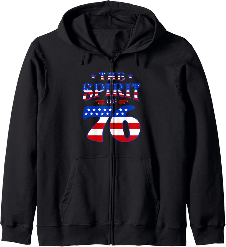 Vintage The Spirit 76 4. Juli Patriotische Amerikaner Kapuzenjacke