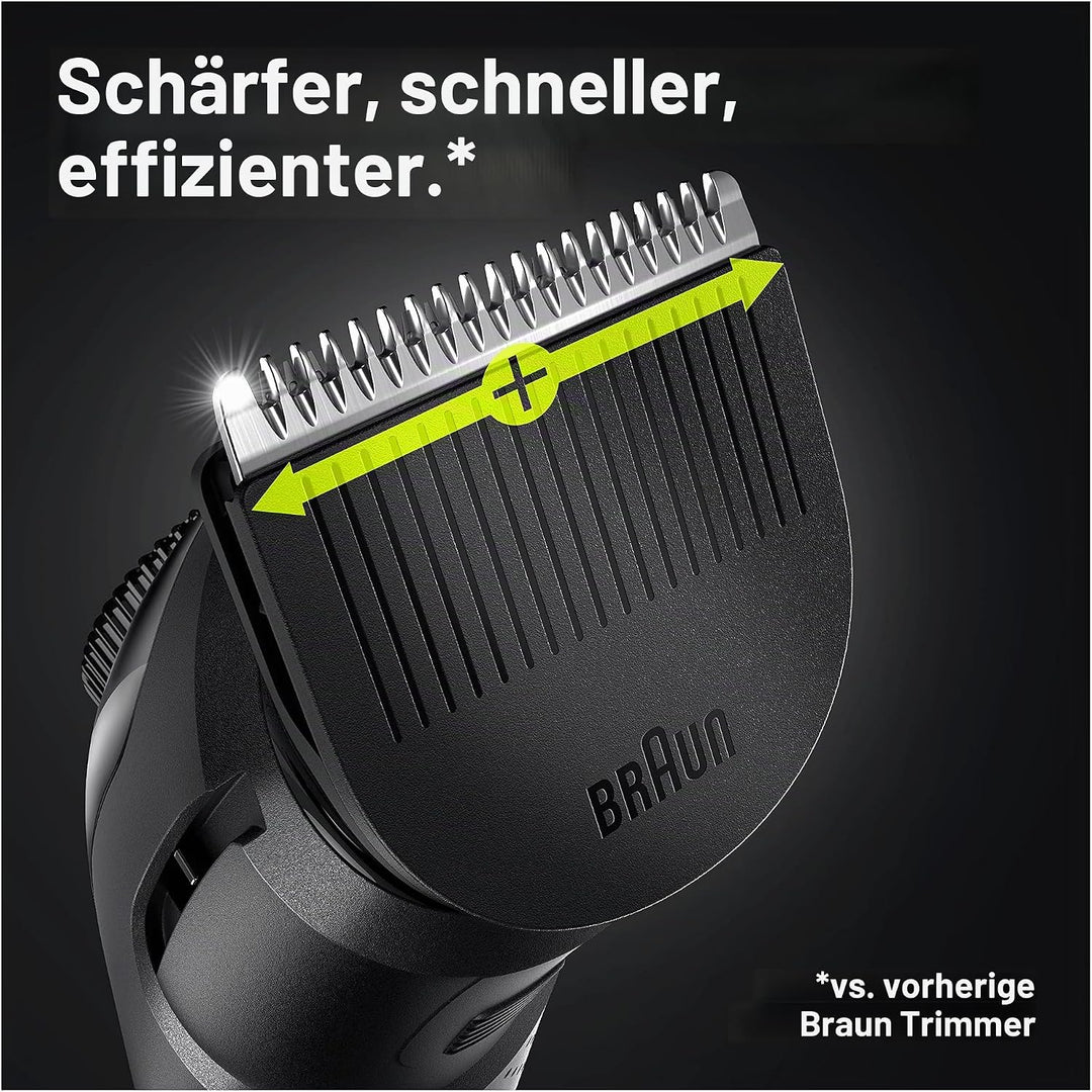 Braun Barttrimmer 5, Trimmer/Haarschneider Herren, Haarschneidemaschine, für Gesichts- und Kopfhaare